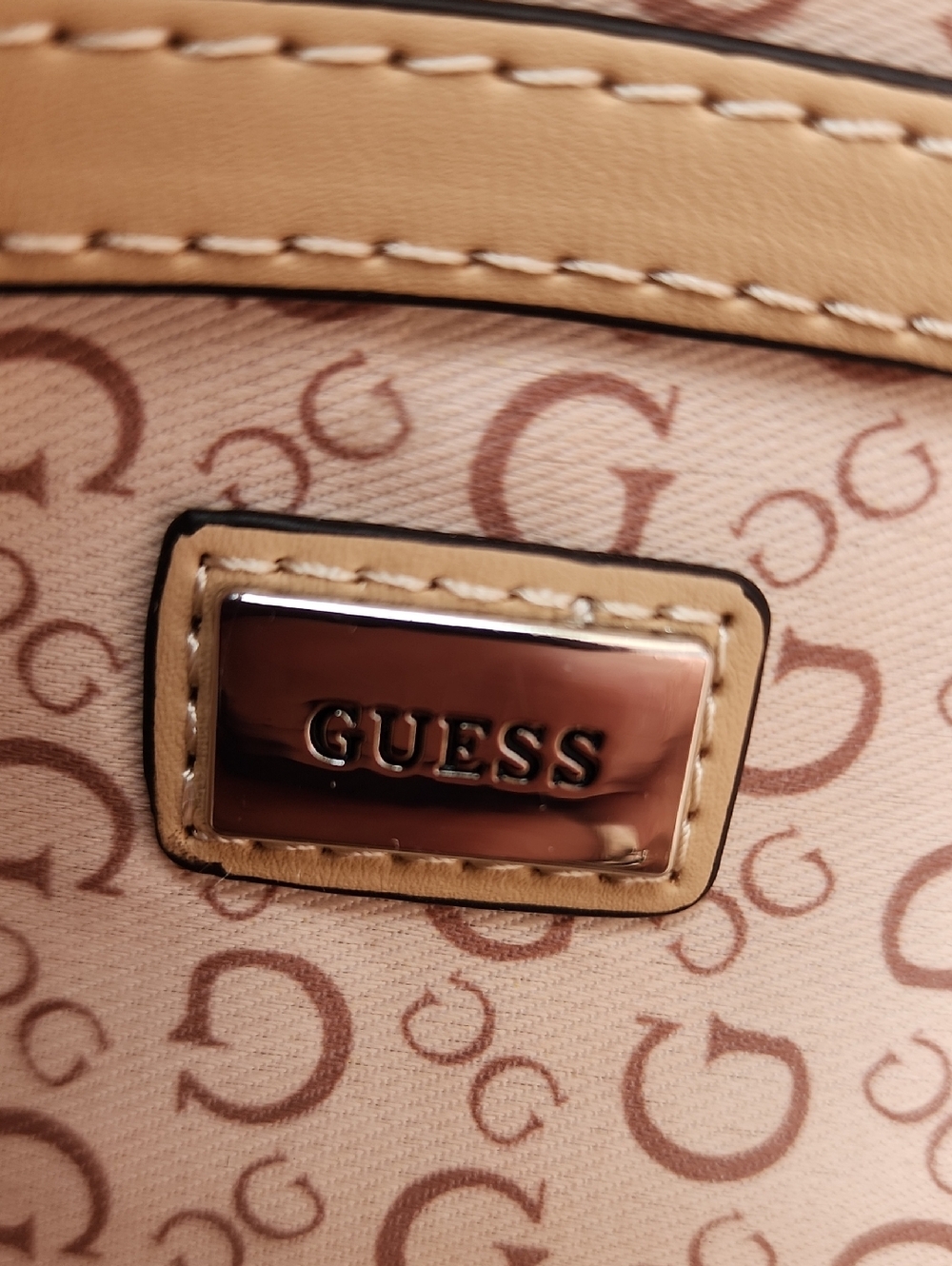 GUESS Blush Pink Embossed Satchel - Picture 14 of 17